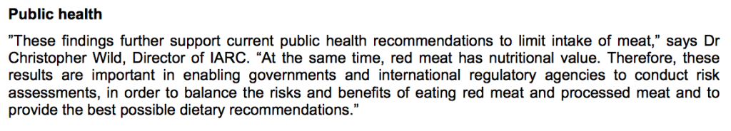 Processed Red Mean WHO Public Health Recommendations