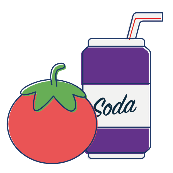 Antiacids Heartburn Tomato Soda